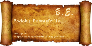 Bodoky Emanuéla névjegykártya